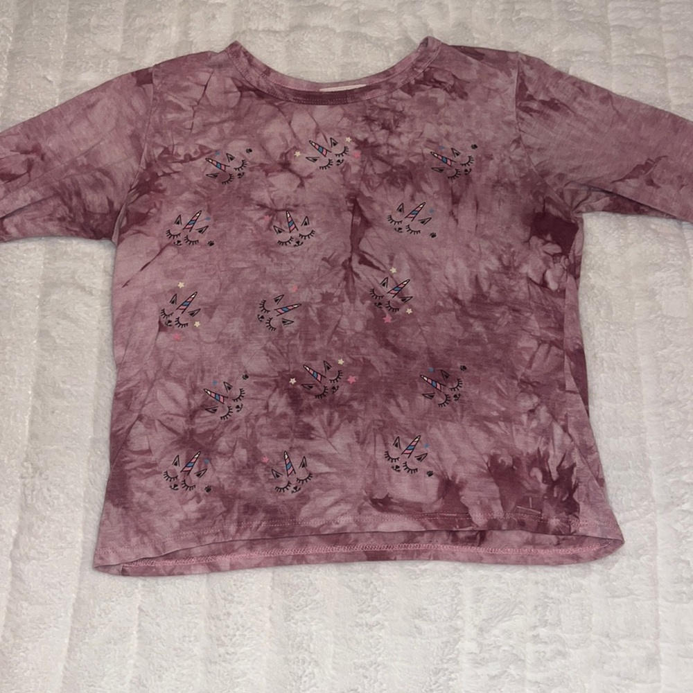 Pink Tie Dye Unicorn Crop Top